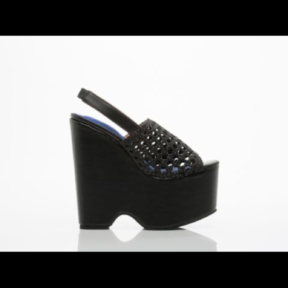 JEFFREY CAMPBELL - SIZE 8 BLACK WEDGES